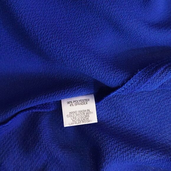 GIBSON Blue Tie Front Crepe Top Sz M Blouse Career Office - Picture 12 of 12